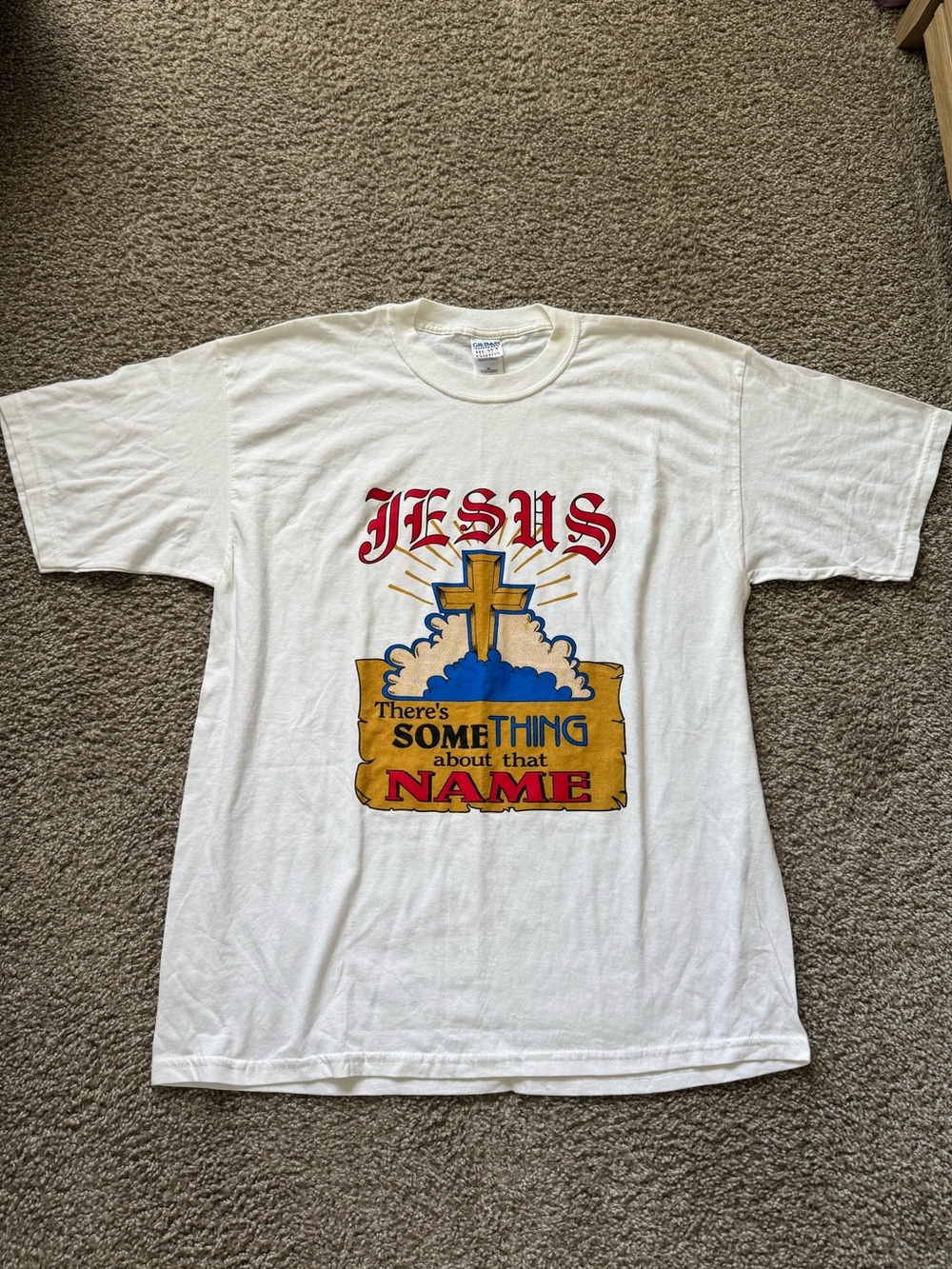 Vintage 90s Jesus Shirt Original 1990s God Art Single Stitch XL Jesus Name